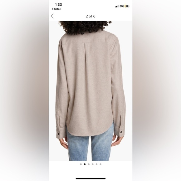 Jenni Kayne Button Down Tan Shirt Double Pocket Cotton Button-up - Picture 3 of 11